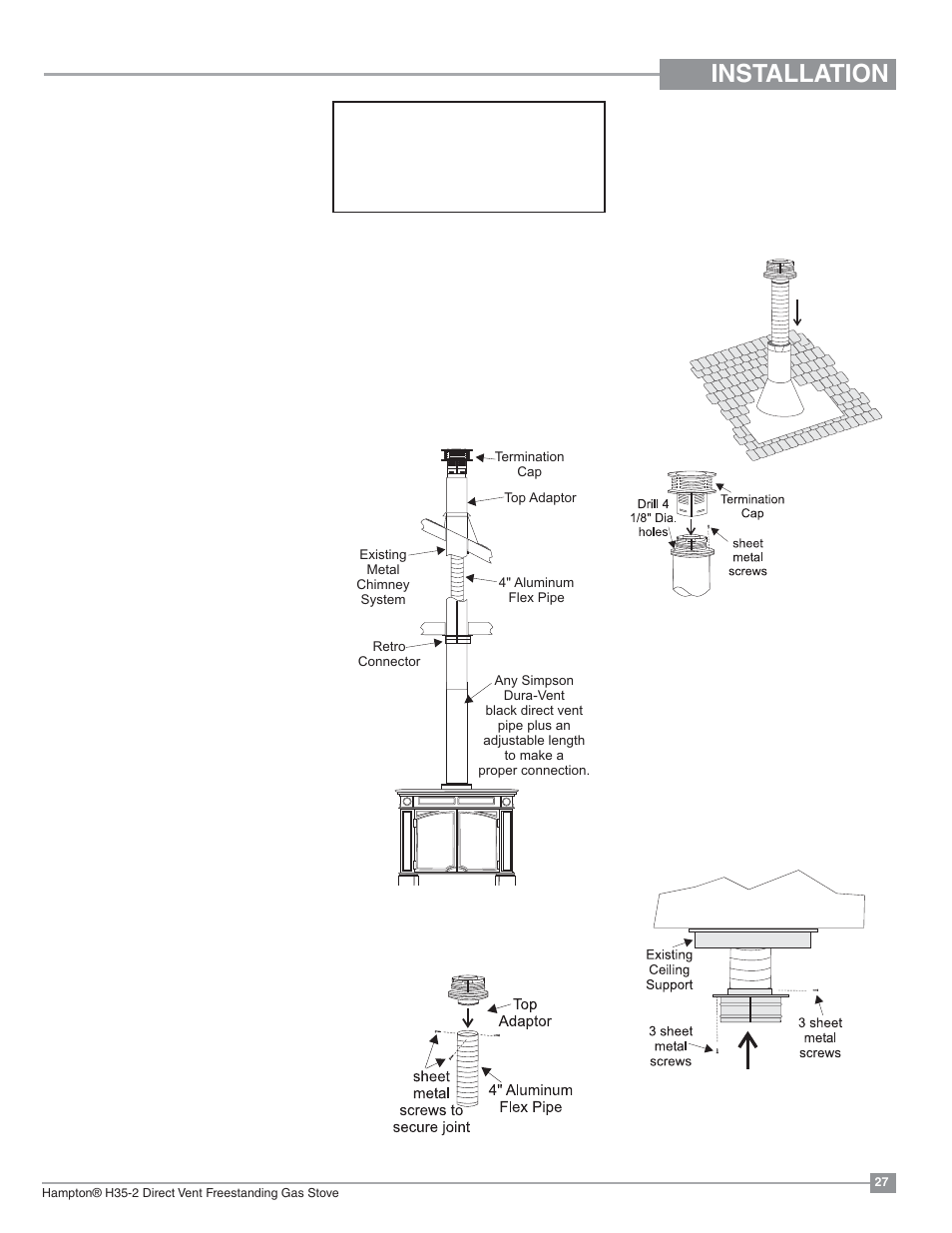 Installation | Regency Hampton H35 Large Gas Stove User Manual | Page 27 / 48