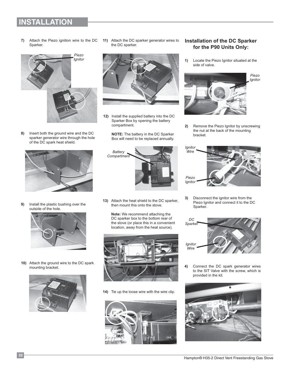 Installation | Regency Hampton H35 Large Gas Stove User Manual | Page 32 / 48