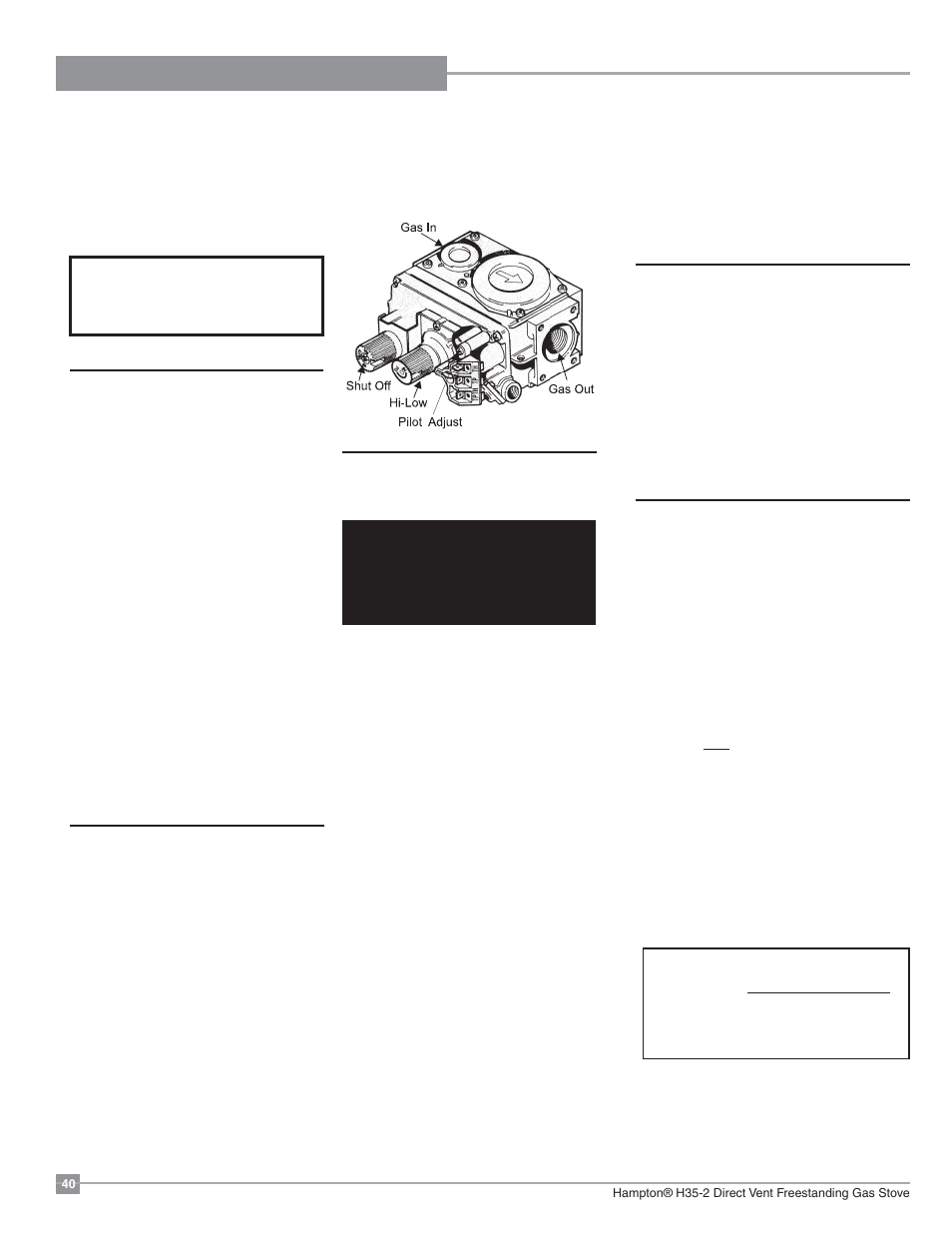 Operating instructions, Shutdown procedure, First fire | Final check, Lighting procedure | Regency Hampton H35 Large Gas Stove User Manual | Page 40 / 48