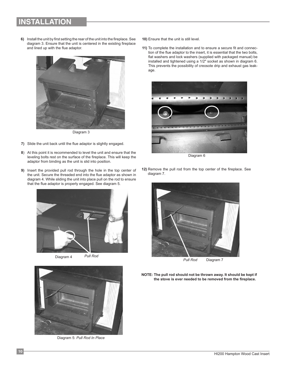 Installation | Regency Hampton HI200 Small Wood Insert User Manual | Page 10 / 24