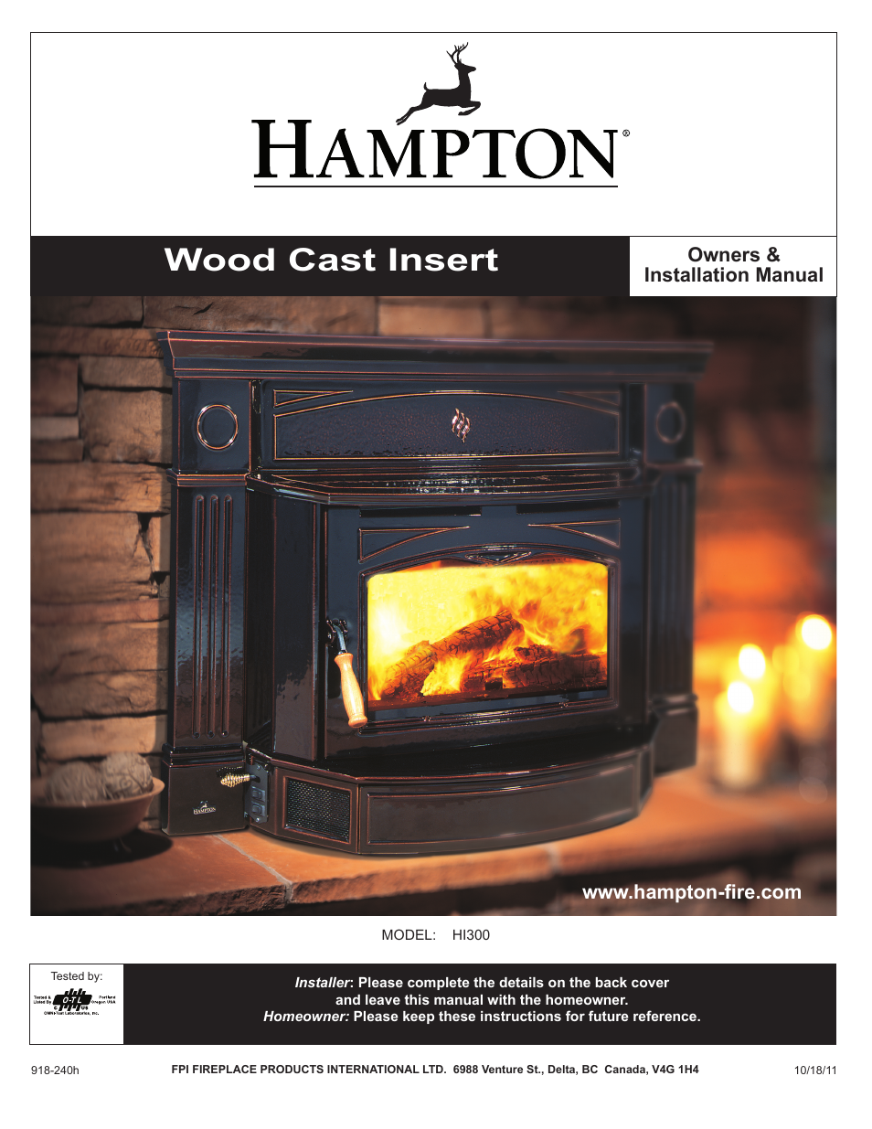 Regency Hampton HI300 Medium Wood Insert User Manual | 32 pages