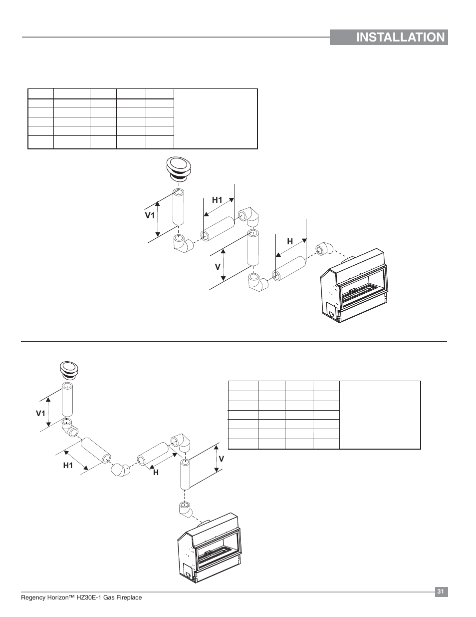 Installation | Regency Horizon HZ30E Small Gas Fireplace User Manual | Page 31 / 64