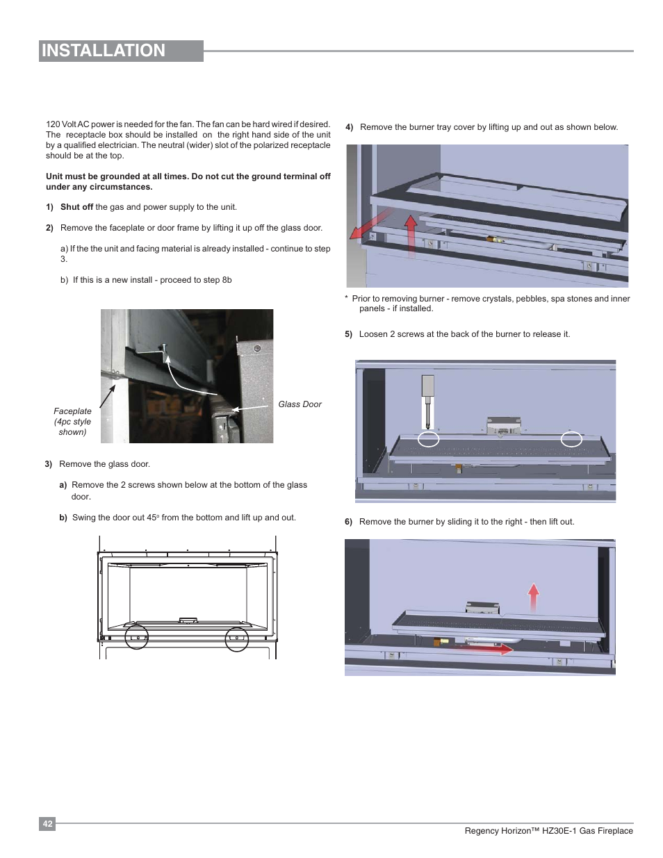 Installation, Gtmf remote installation | Regency Horizon HZ30E Small Gas Fireplace User Manual | Page 42 / 64