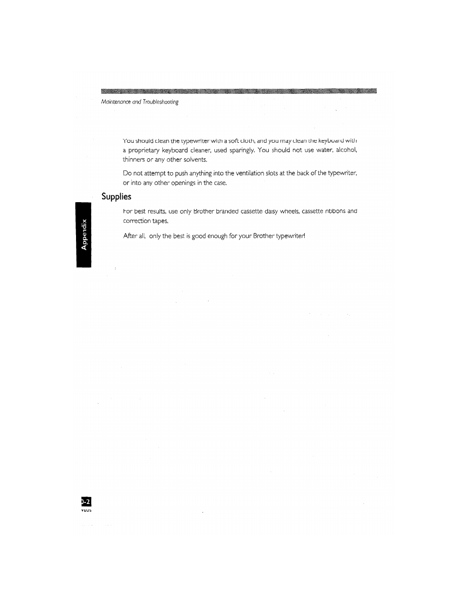 Supplies, Supplies -2 | Brother CM-2000 User Manual | Page 192 / 201