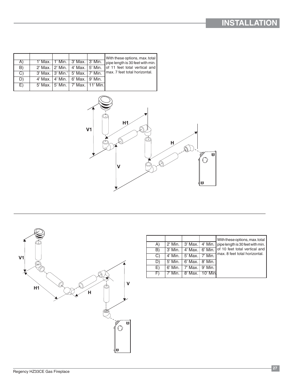 Installation | Regency Horizon HZ33CE Small Gas Fireplace User Manual | Page 27 / 60