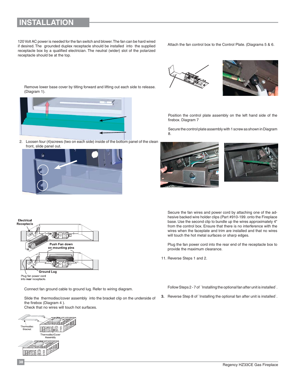 Installation | Regency Horizon HZ33CE Small Gas Fireplace User Manual | Page 38 / 60