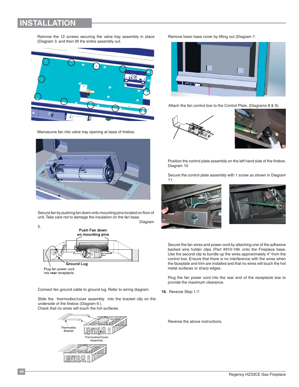 Installation | Regency Horizon HZ33CE Small Gas Fireplace User Manual | Page 40 / 60