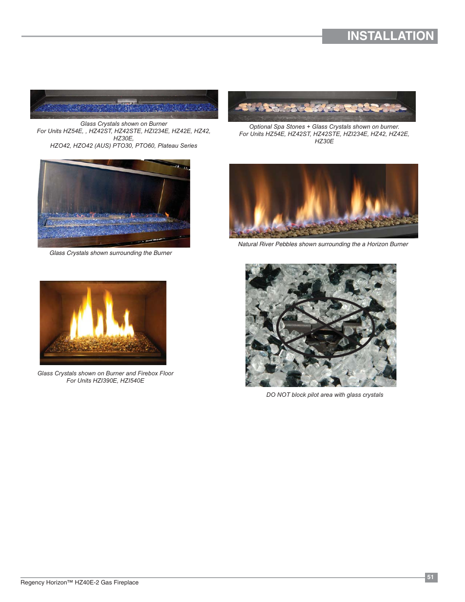 Installation | Regency Horizon HZ40E Medium Gas Fireplace User Manual | Page 51 / 68