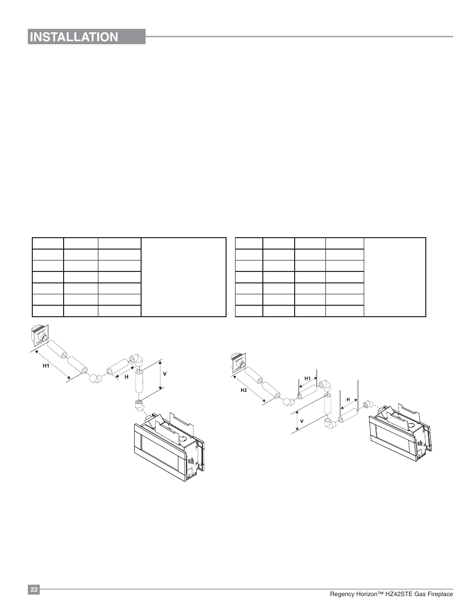 Installation, Horizontal terminations | Regency Horizon HZ42STE Medium Gas Fireplace User Manual | Page 22 / 60