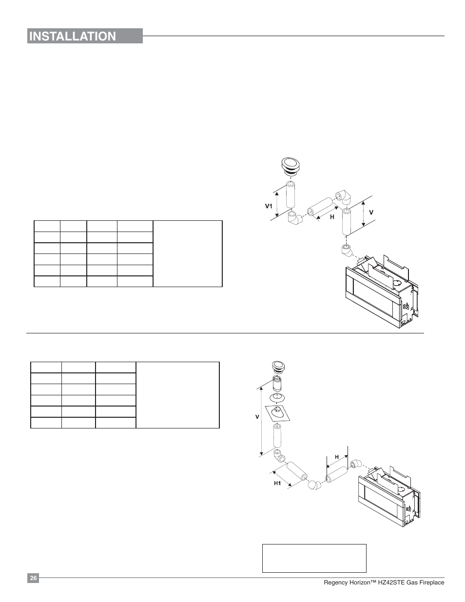 Installation, Vertical terminations | Regency Horizon HZ42STE Medium Gas Fireplace User Manual | Page 26 / 60