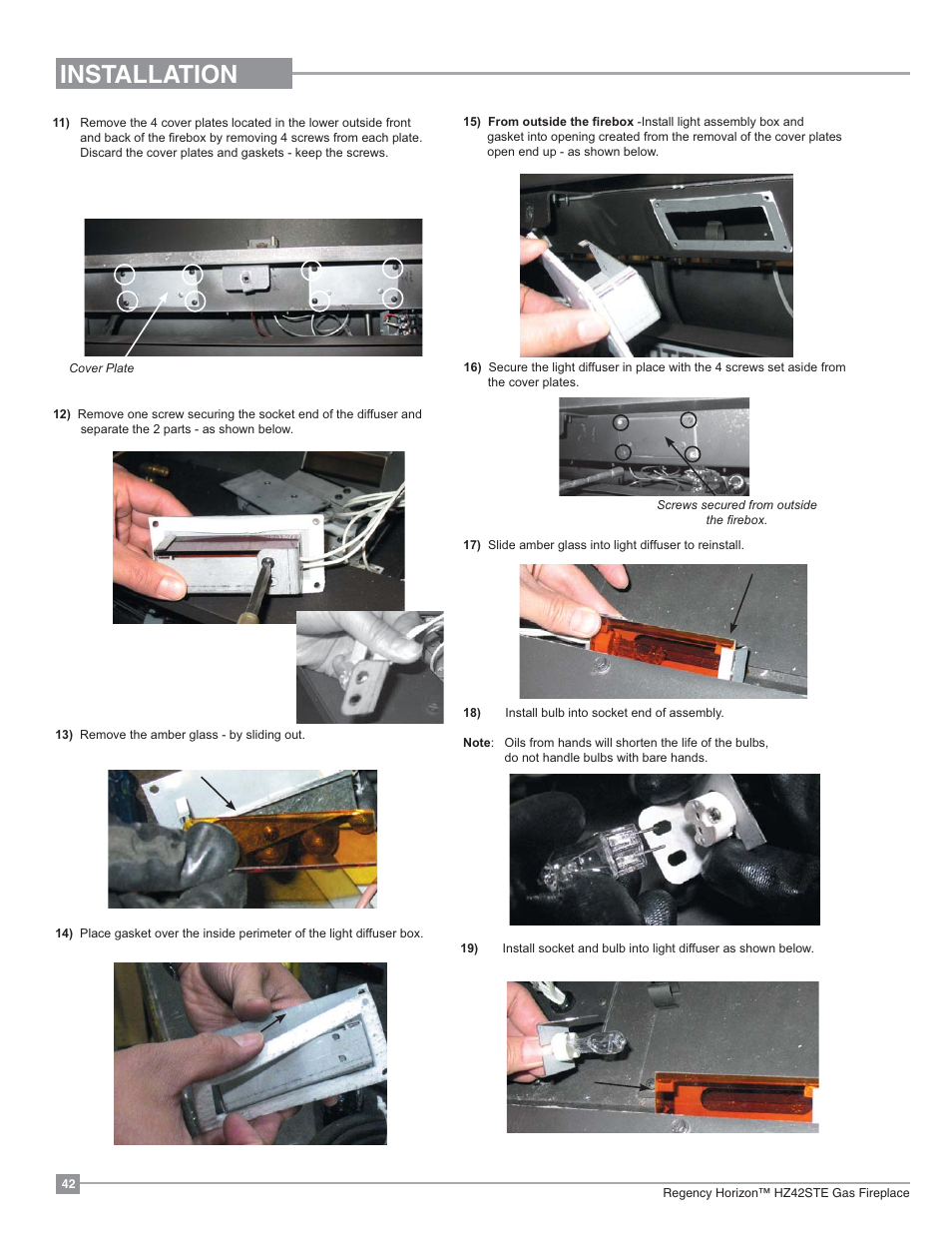 Installation | Regency Horizon HZ42STE Medium Gas Fireplace User Manual | Page 42 / 60