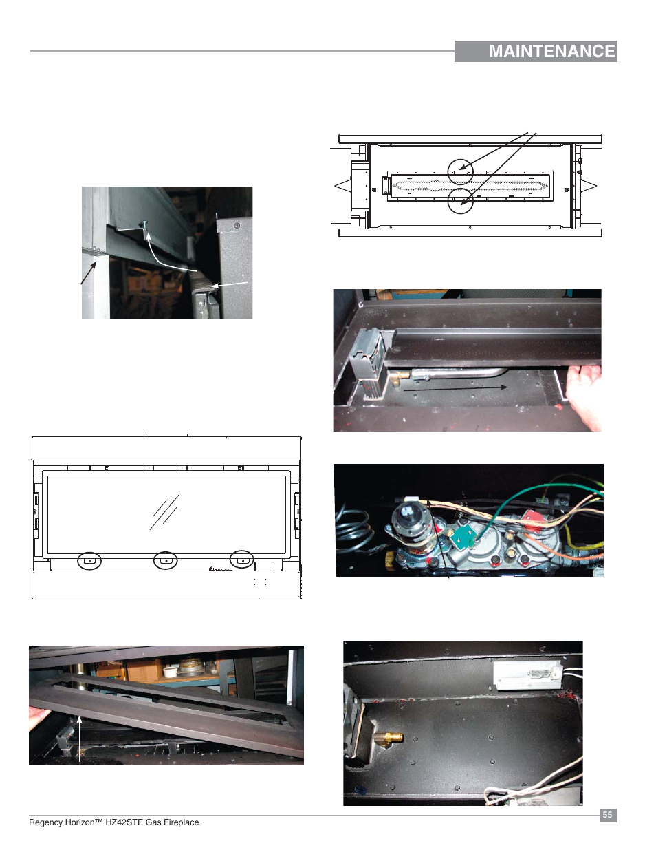 Maintenance, Valve tray replacement | Regency Horizon HZ42STE Medium Gas Fireplace User Manual | Page 55 / 60