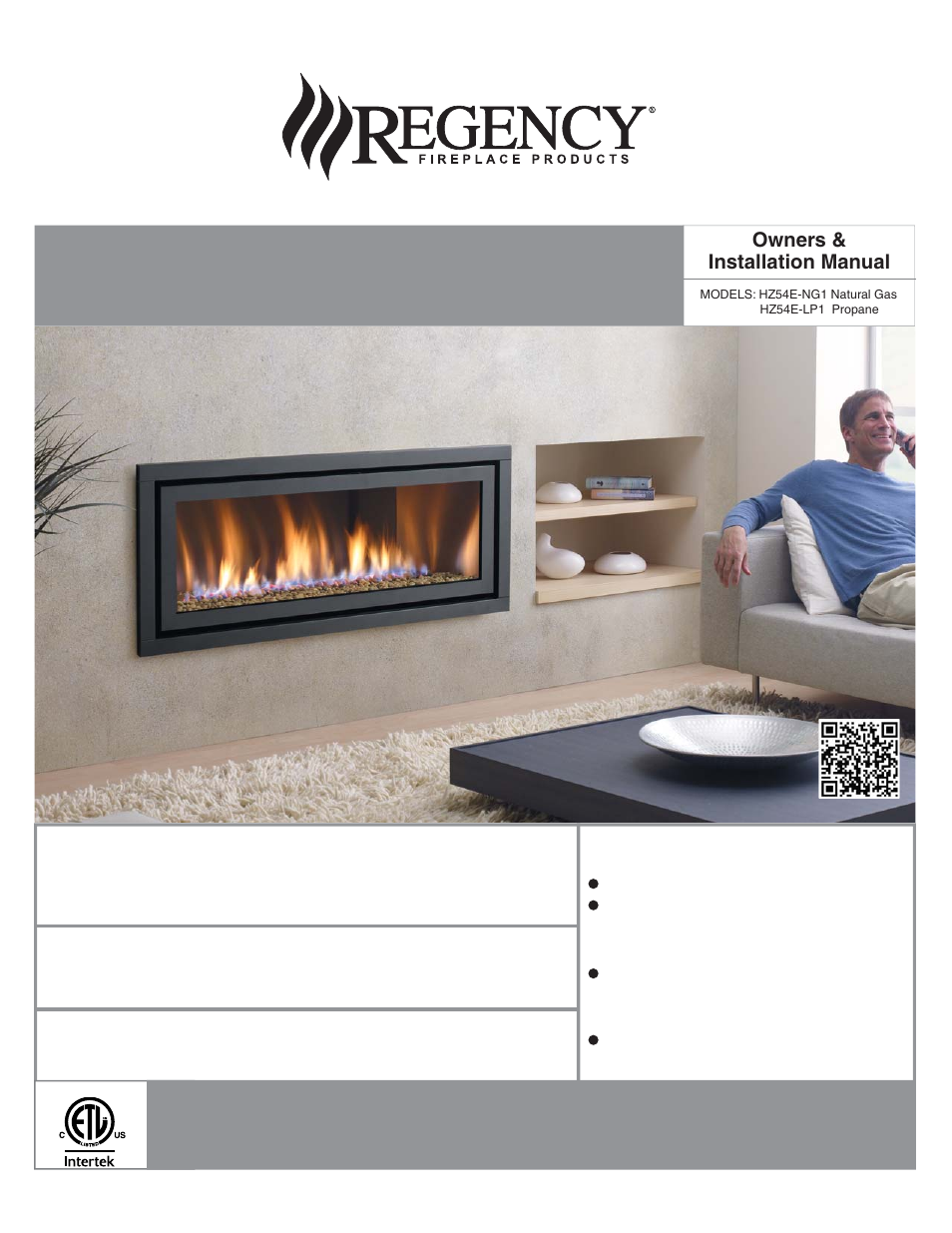 Regency Horizon HZ54E Large Gas Fireplace User Manual | 68 pages