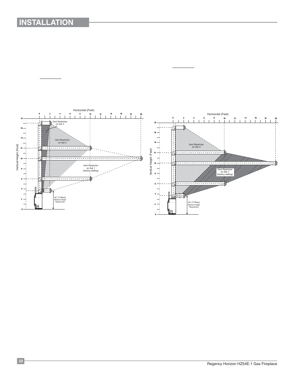 Installation | Regency Horizon HZ54E Large Gas Fireplace User Manual | Page 22 / 68