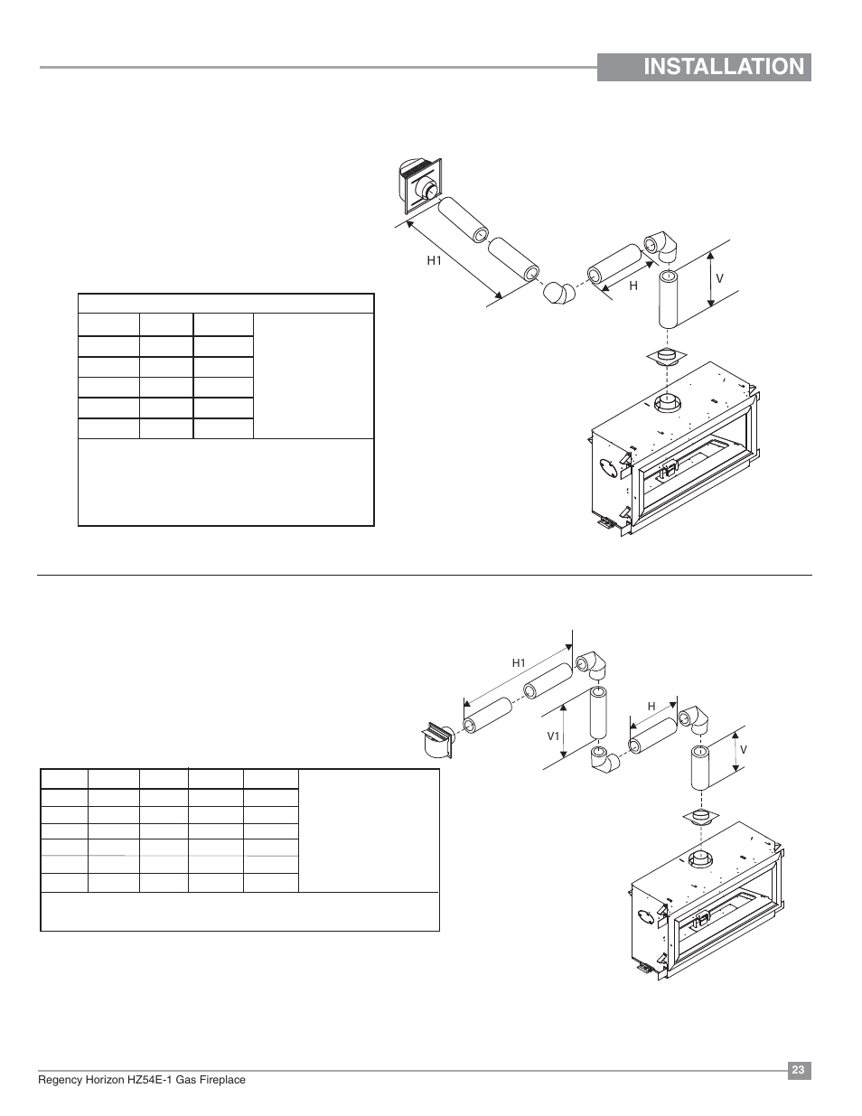 Installation | Regency Horizon HZ54E Large Gas Fireplace User Manual | Page 23 / 68