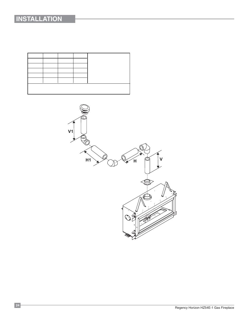 Installation | Regency Horizon HZ54E Large Gas Fireplace User Manual | Page 24 / 68