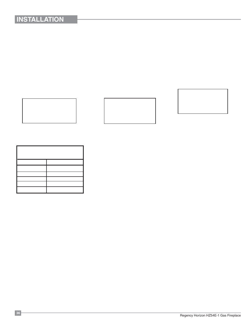 Installation, Wall switch, Optional wall thermostat | Optional remote control | Regency Horizon HZ54E Large Gas Fireplace User Manual | Page 36 / 68