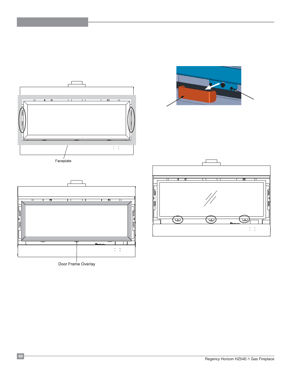 Maintenance, Glass door removal | Regency Horizon HZ54E Large Gas Fireplace User Manual | Page 60 / 68