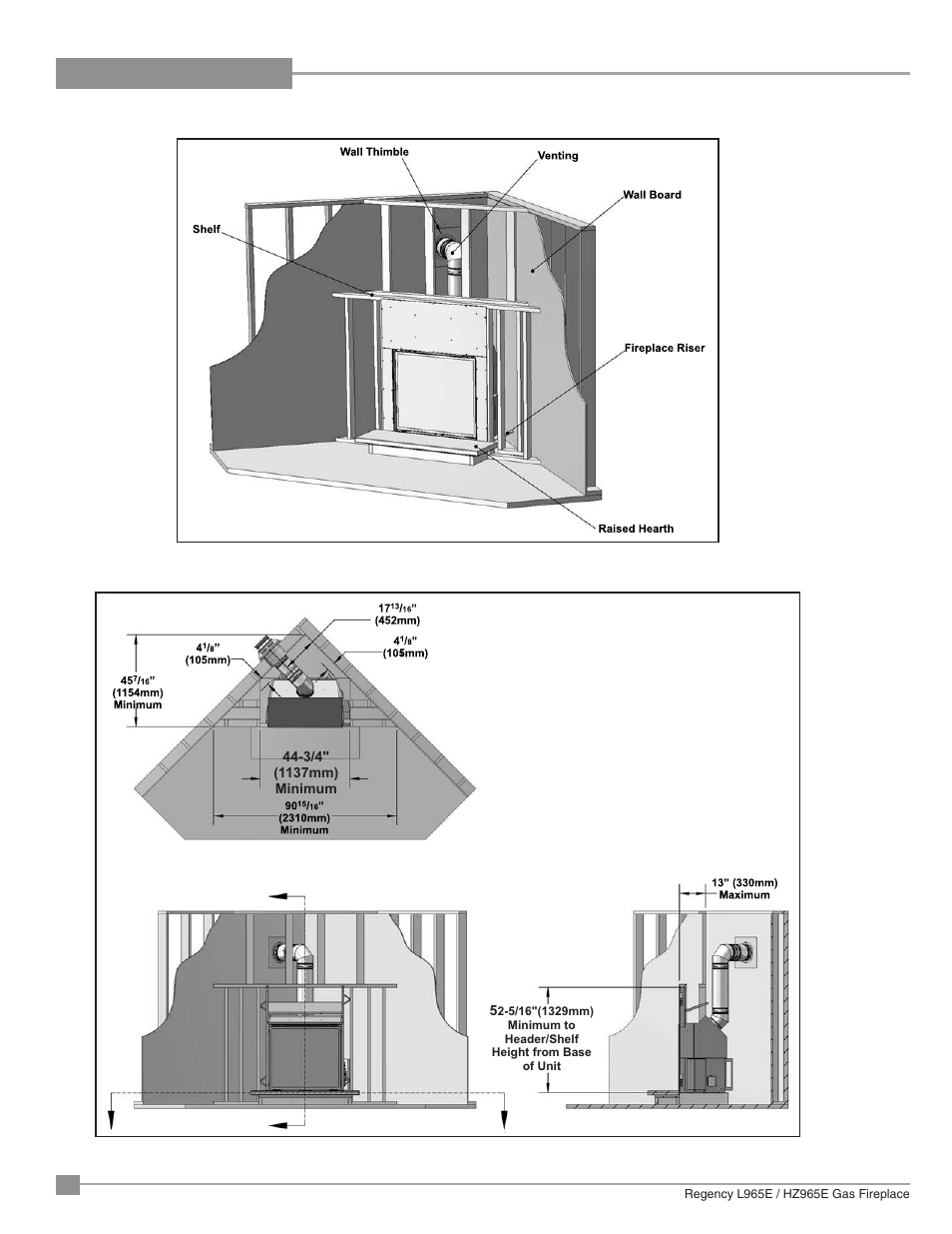 Installation | Regency Liberty L965E Large Gas Fireplace User Manual | Page 10 / 68