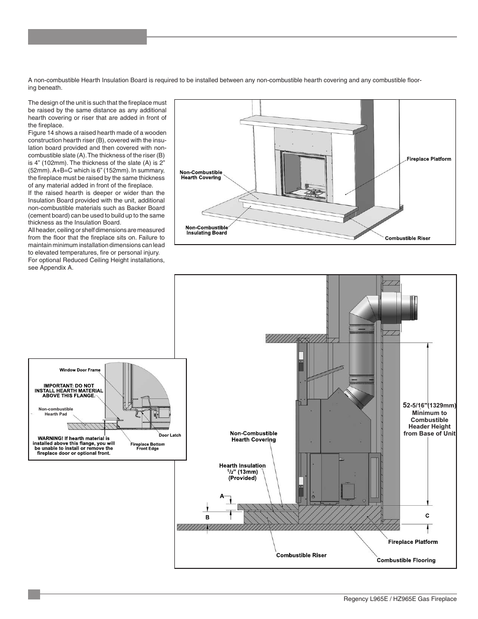 Installation | Regency Liberty L965E Large Gas Fireplace User Manual | Page 12 / 68