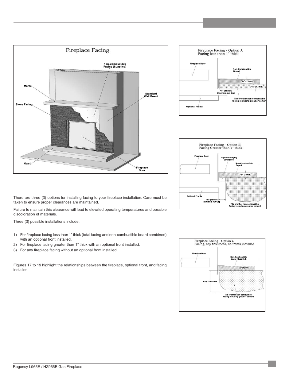 Installation | Regency Liberty L965E Large Gas Fireplace User Manual | Page 13 / 68