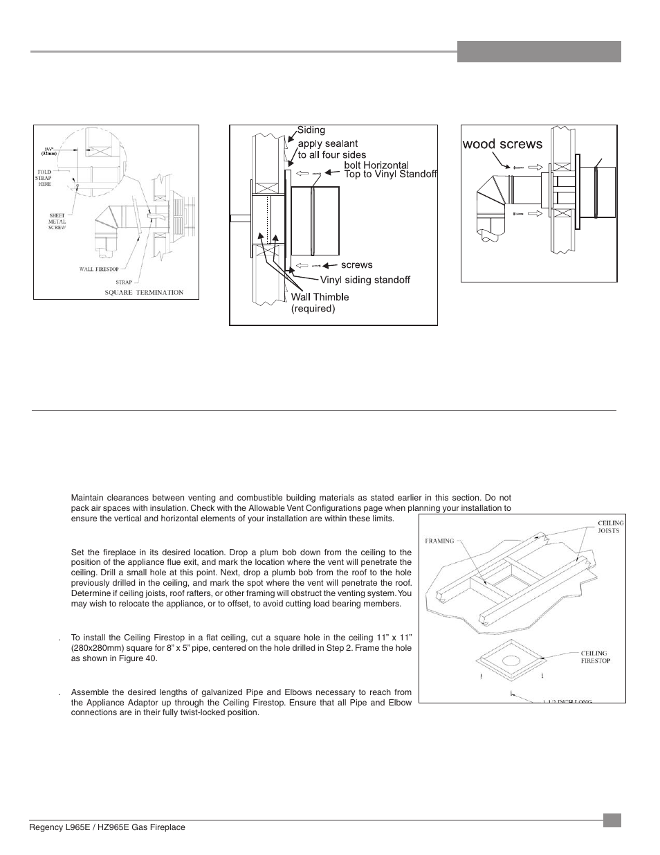 Installation | Regency Liberty L965E Large Gas Fireplace User Manual | Page 23 / 68