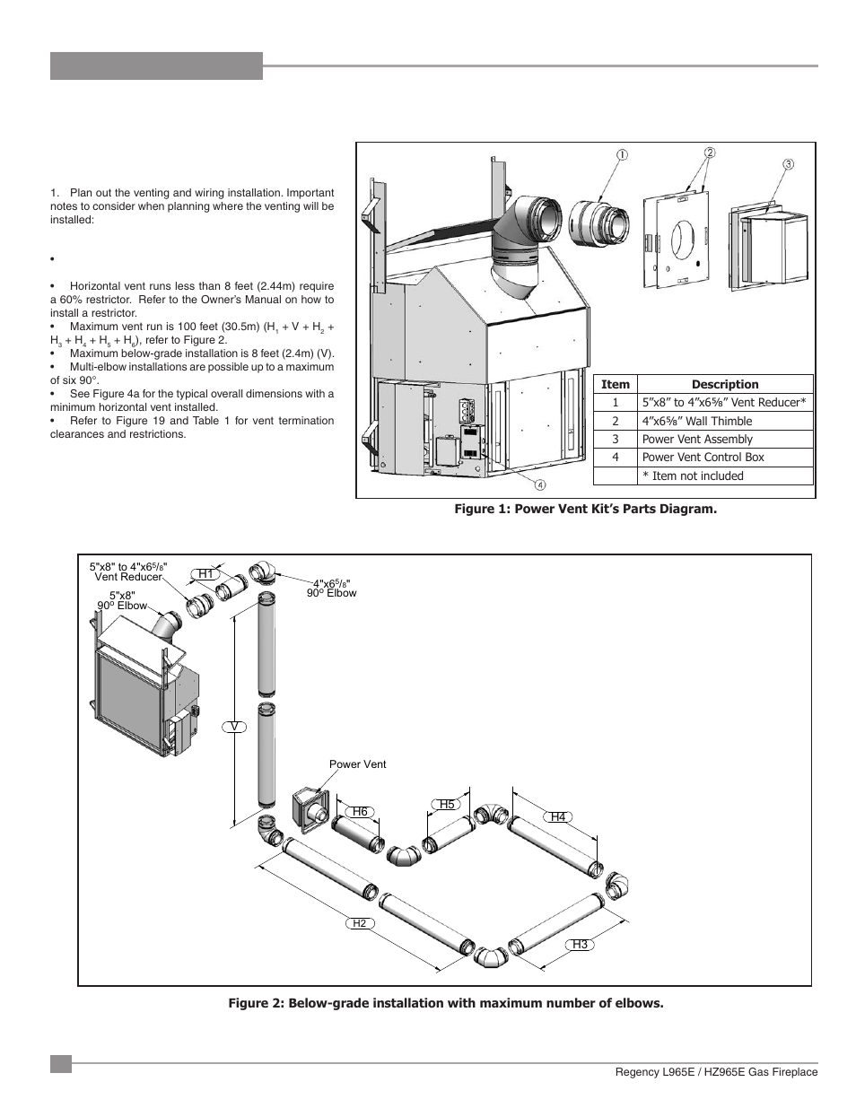 Installation | Regency Liberty L965E Large Gas Fireplace User Manual | Page 30 / 68