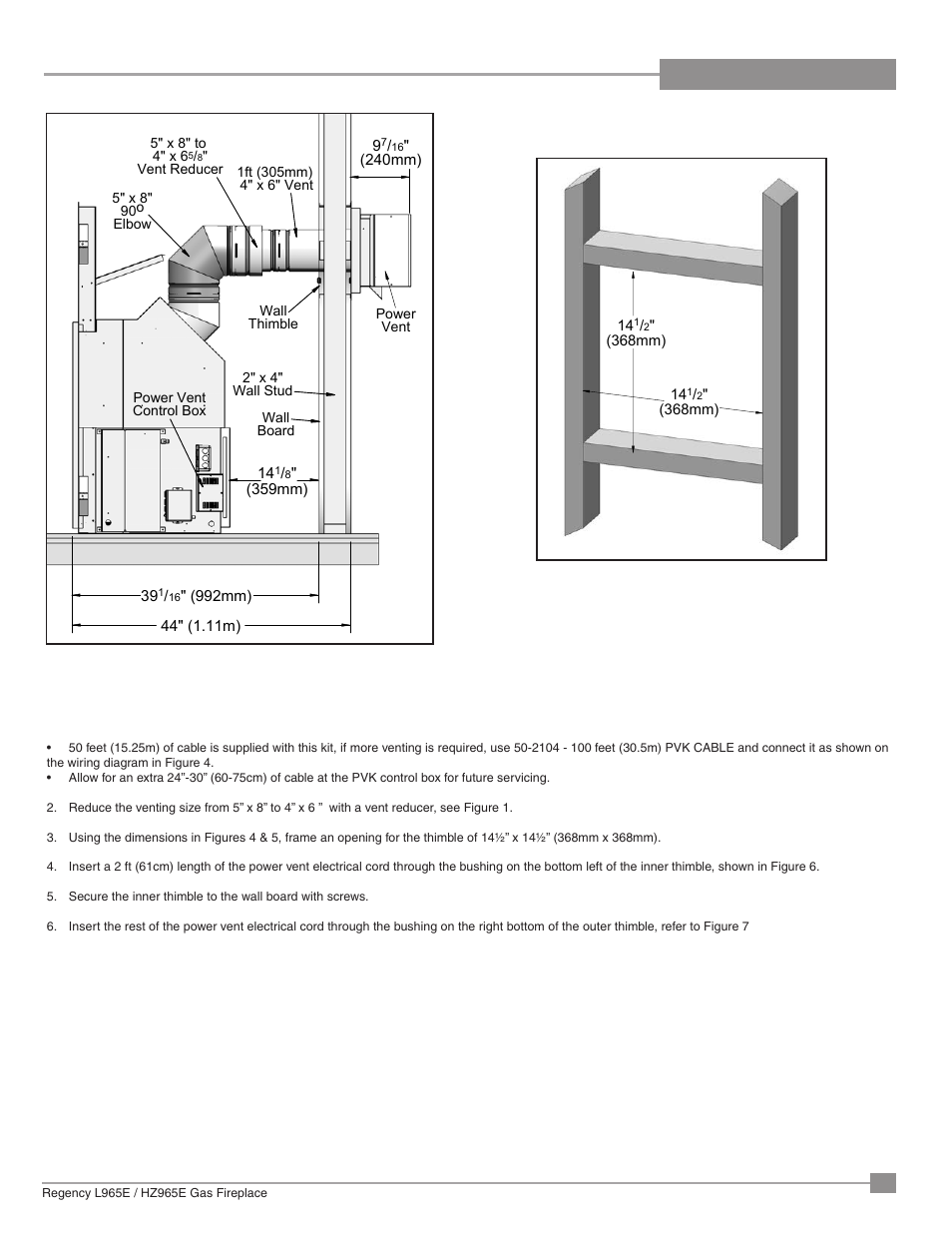 Installation | Regency Liberty L965E Large Gas Fireplace User Manual | Page 31 / 68