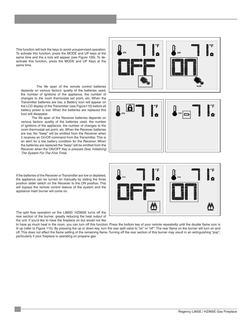 Operating instructions | Regency Liberty L965E Large Gas Fireplace User Manual | Page 56 / 68