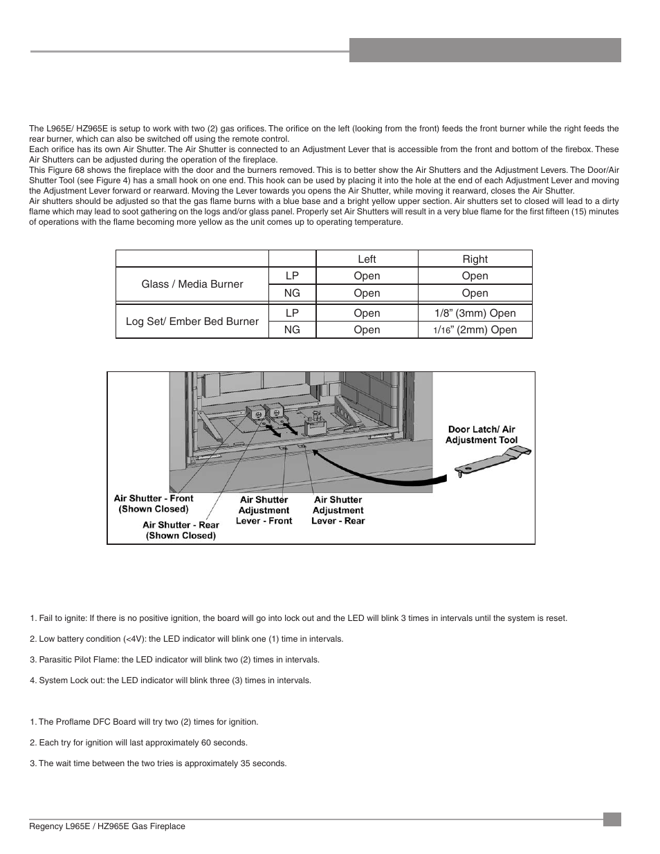 Installation operating instructions | Regency Liberty L965E Large Gas Fireplace User Manual | Page 57 / 68