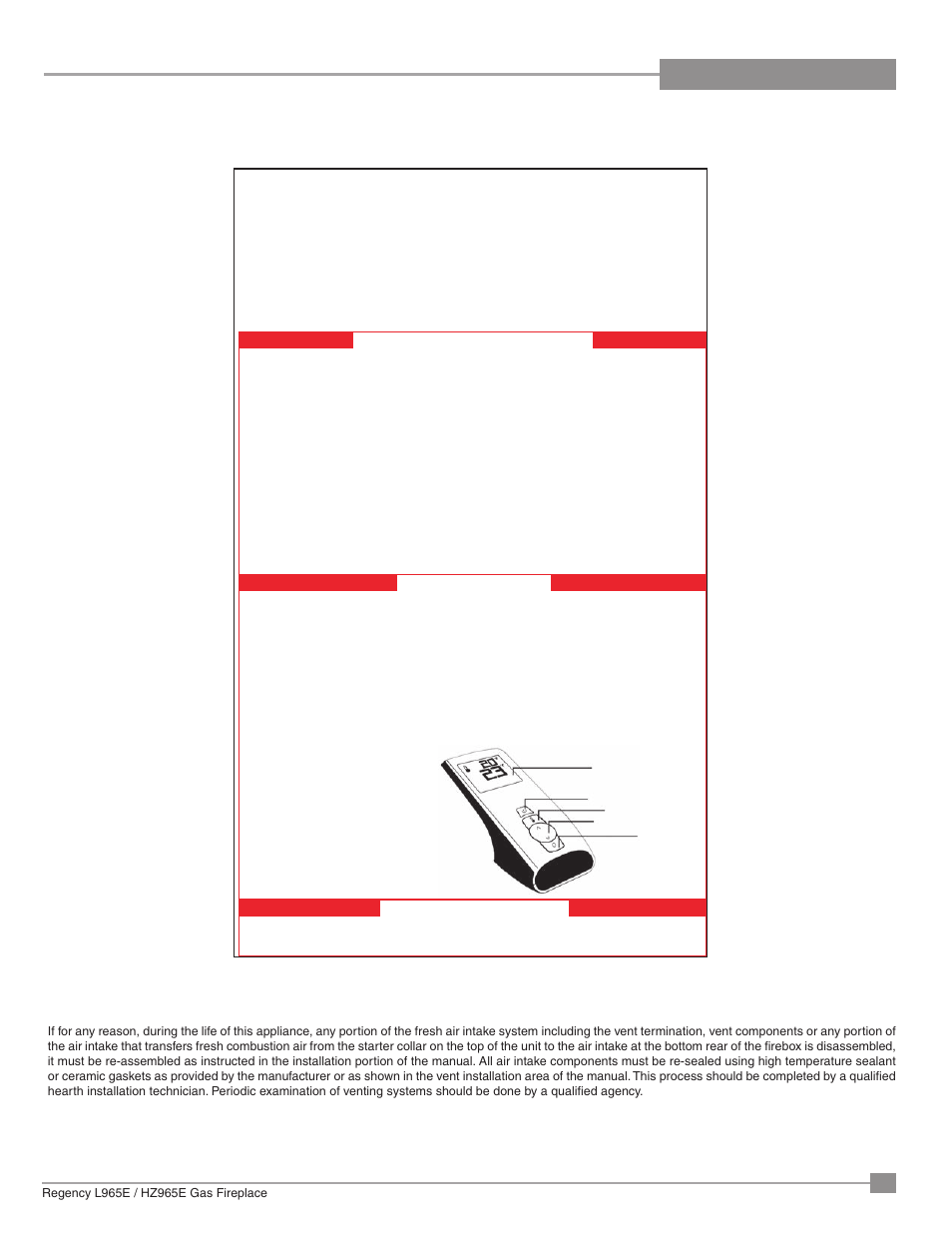 Caution, Maintenance, Dv48 | Lighting instruction label, Nat: (gaz naturel) lpg (propane), Air intake | Regency Liberty L965E Large Gas Fireplace User Manual | Page 59 / 68