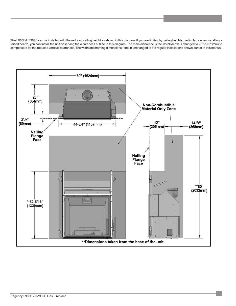 Installation | Regency Liberty L965E Large Gas Fireplace User Manual | Page 63 / 68