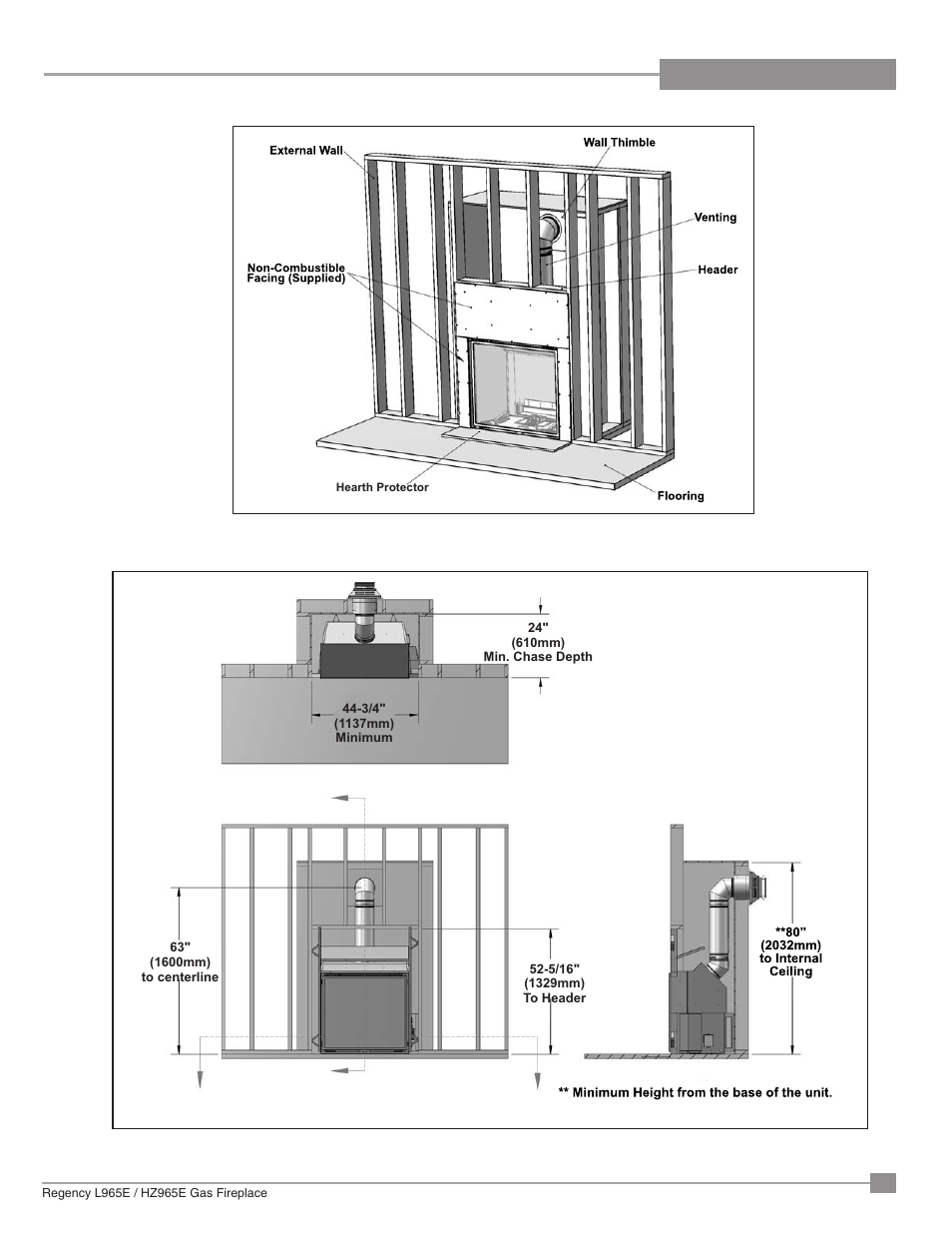 Installation | Regency Liberty L965E Large Gas Fireplace User Manual | Page 9 / 68