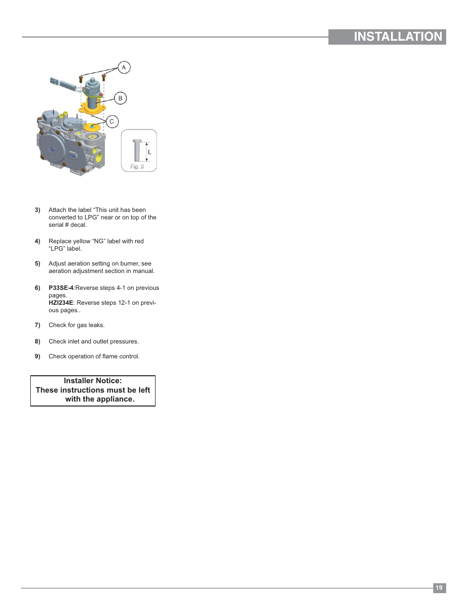 Installation | Regency Horizon HZI234E Small Gas Insert User Manual | Page 19 / 52