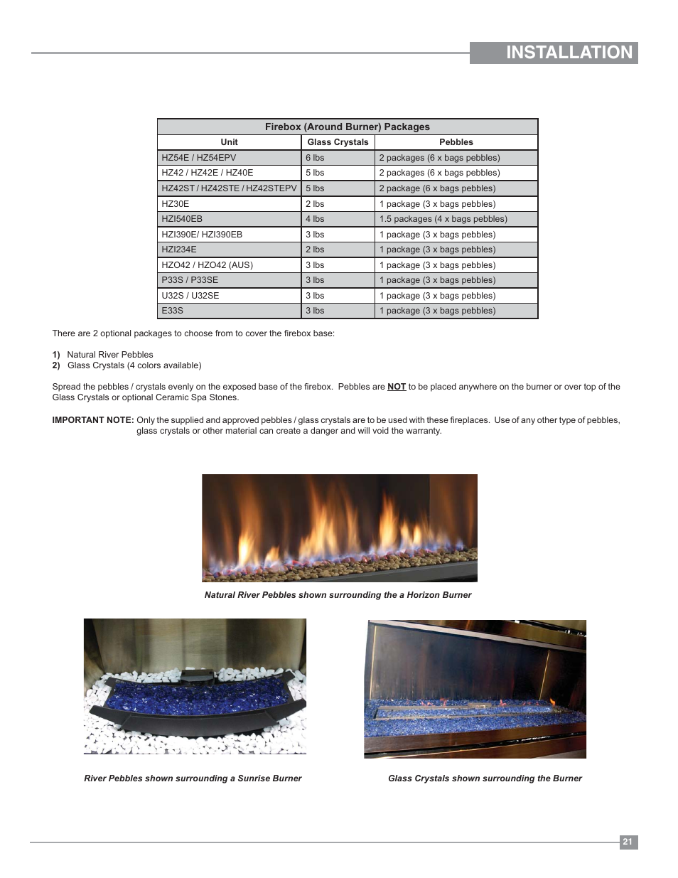 Installation | Regency Horizon HZI234E Small Gas Insert User Manual | Page 21 / 52