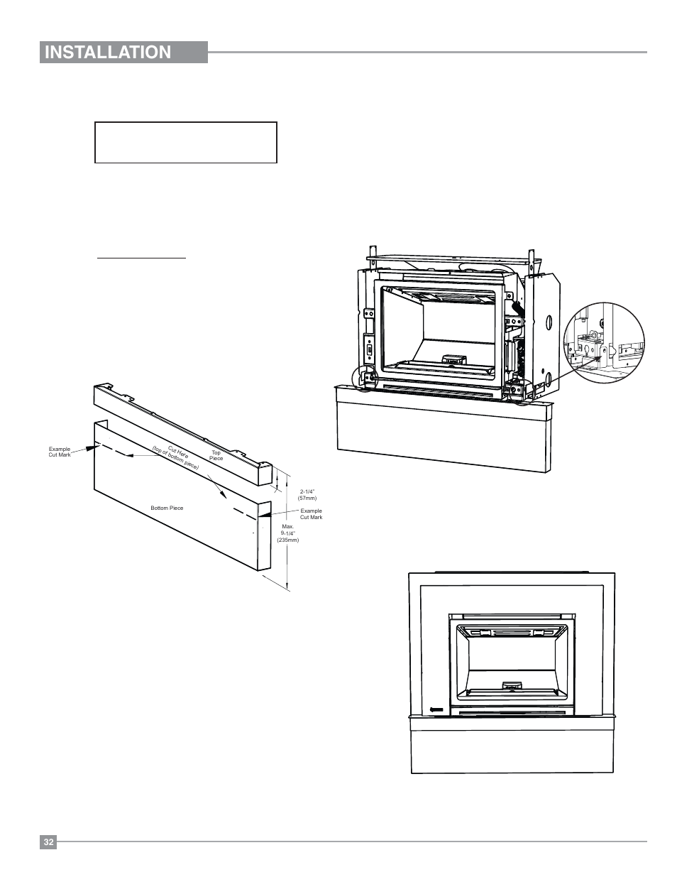 Installation, Optional hearth trim - low profile faceplate | Regency Horizon HZI234E Small Gas Insert User Manual | Page 32 / 52