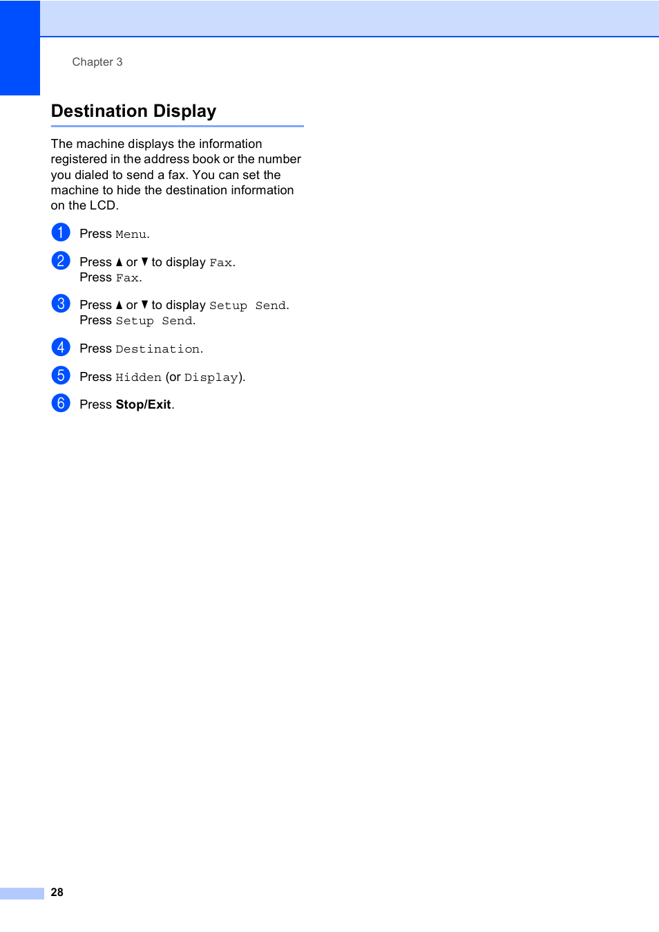 Destination display | Brother iPrint&Scan MFC-8950DW User Manual | Page 34 / 94