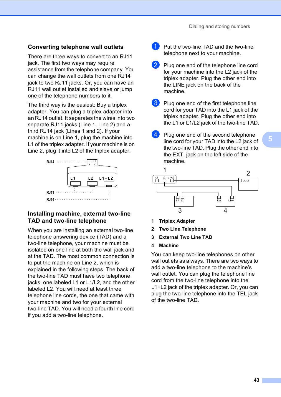 Converting telephone wall outlets | Brother iPrint&Scan MFC-8950DW User Manual | Page 49 / 94