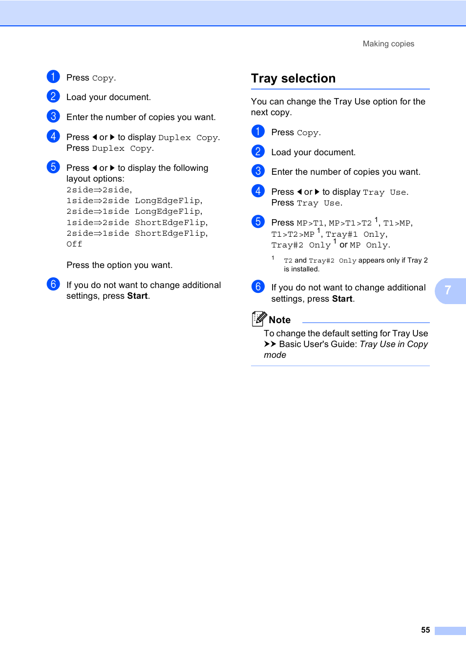 Tray selection | Brother iPrint&Scan MFC-8950DW User Manual | Page 61 / 94
