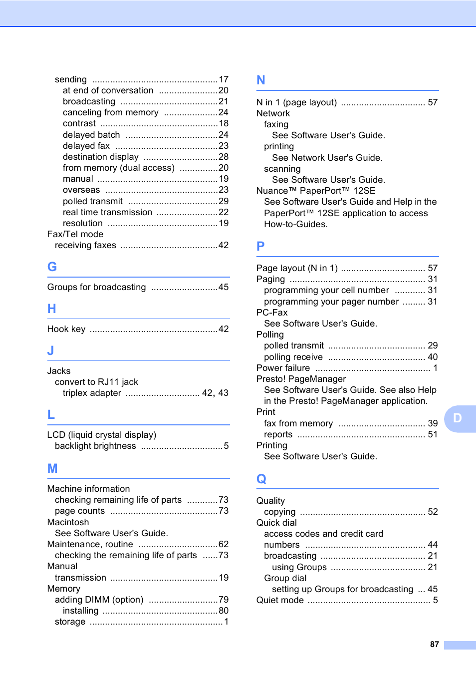 Brother iPrint&Scan MFC-8950DW User Manual | Page 93 / 94