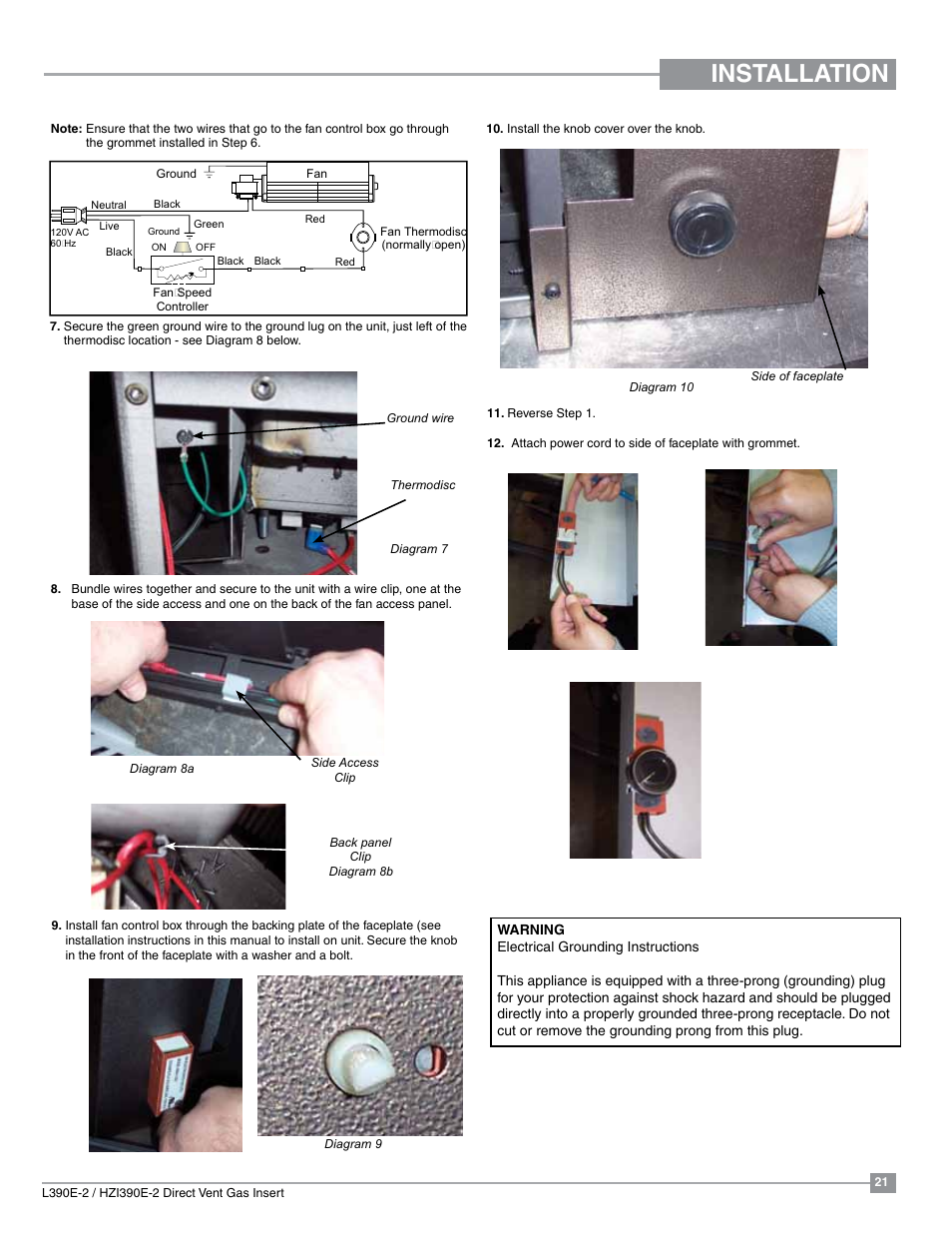 Installation | Regency Liberty L390EB Medium Gas Insert User Manual | Page 21 / 60