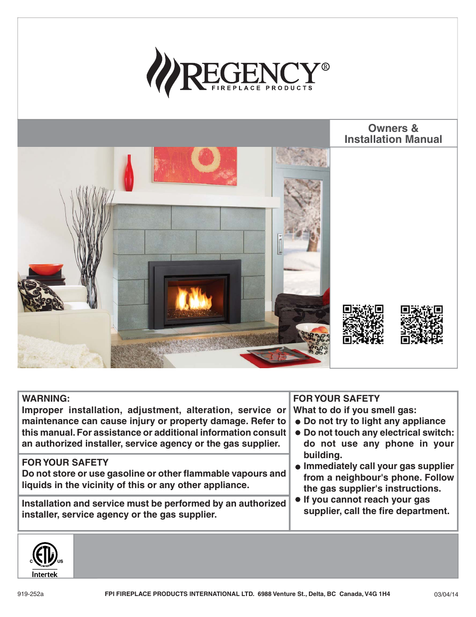 Regency Liberty L540EB Large Gas Insert User Manual | 56 pages