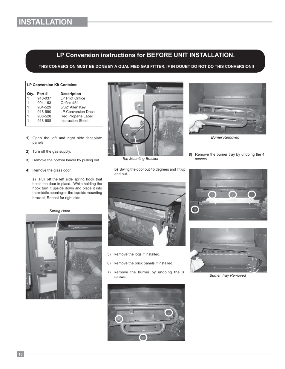 Installation | Regency Liberty L234 Small Gas Insert User Manual | Page 16 / 44