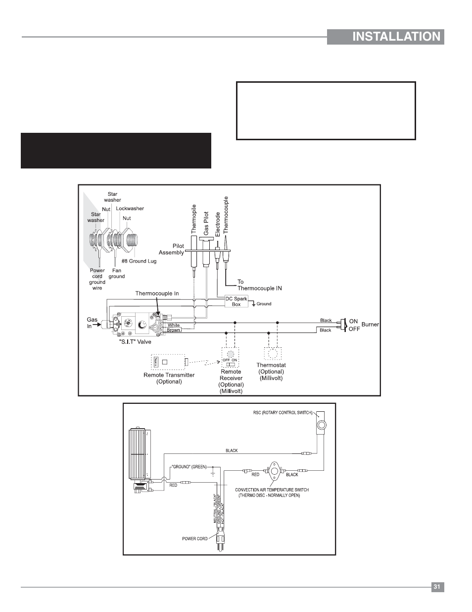 Installation, Wiring diagrams | Regency Liberty L234 Small Gas Insert User Manual | Page 31 / 44