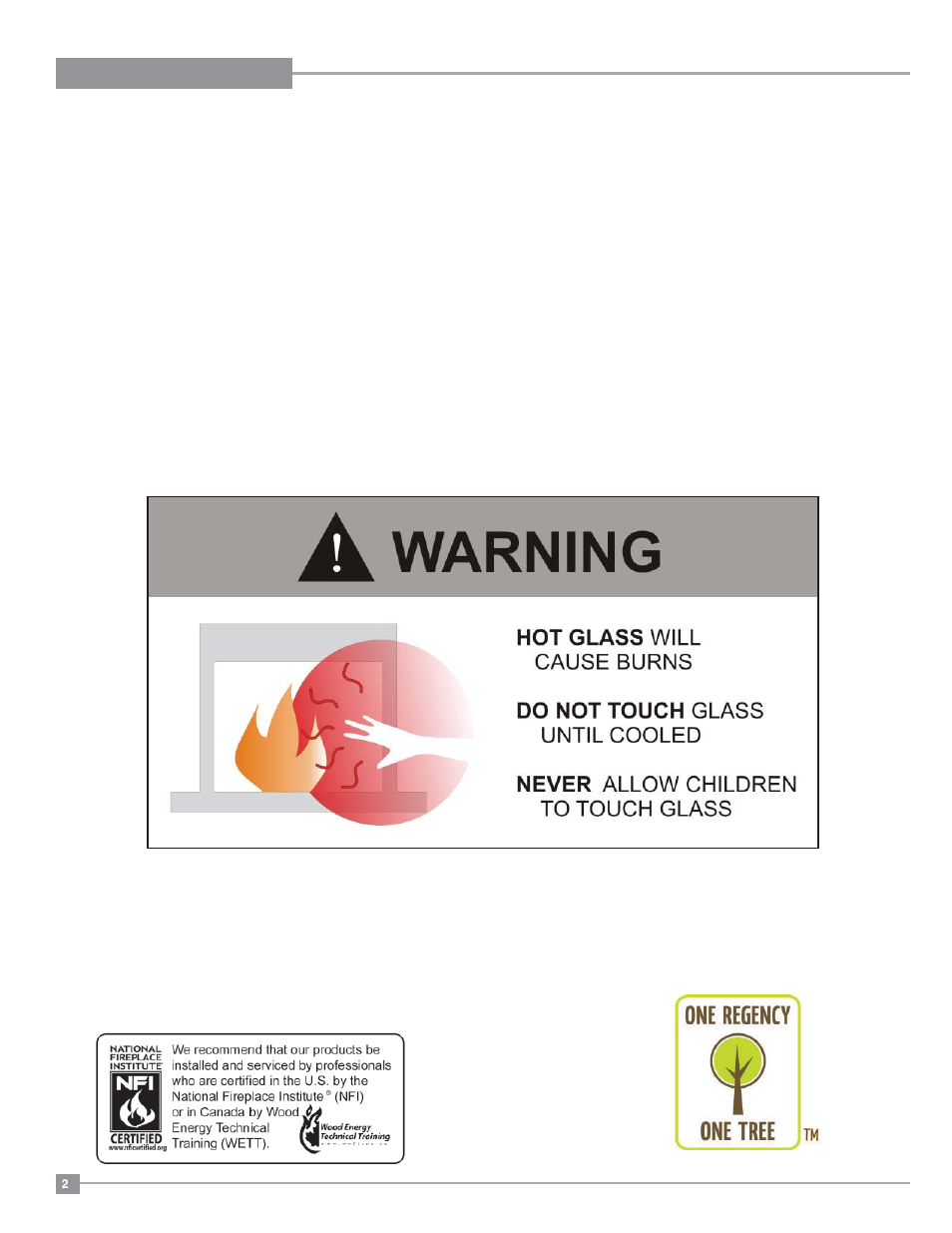 Regency Panorama P131 Three Sided Gas Fireplace User Manual | Page 2 / 48