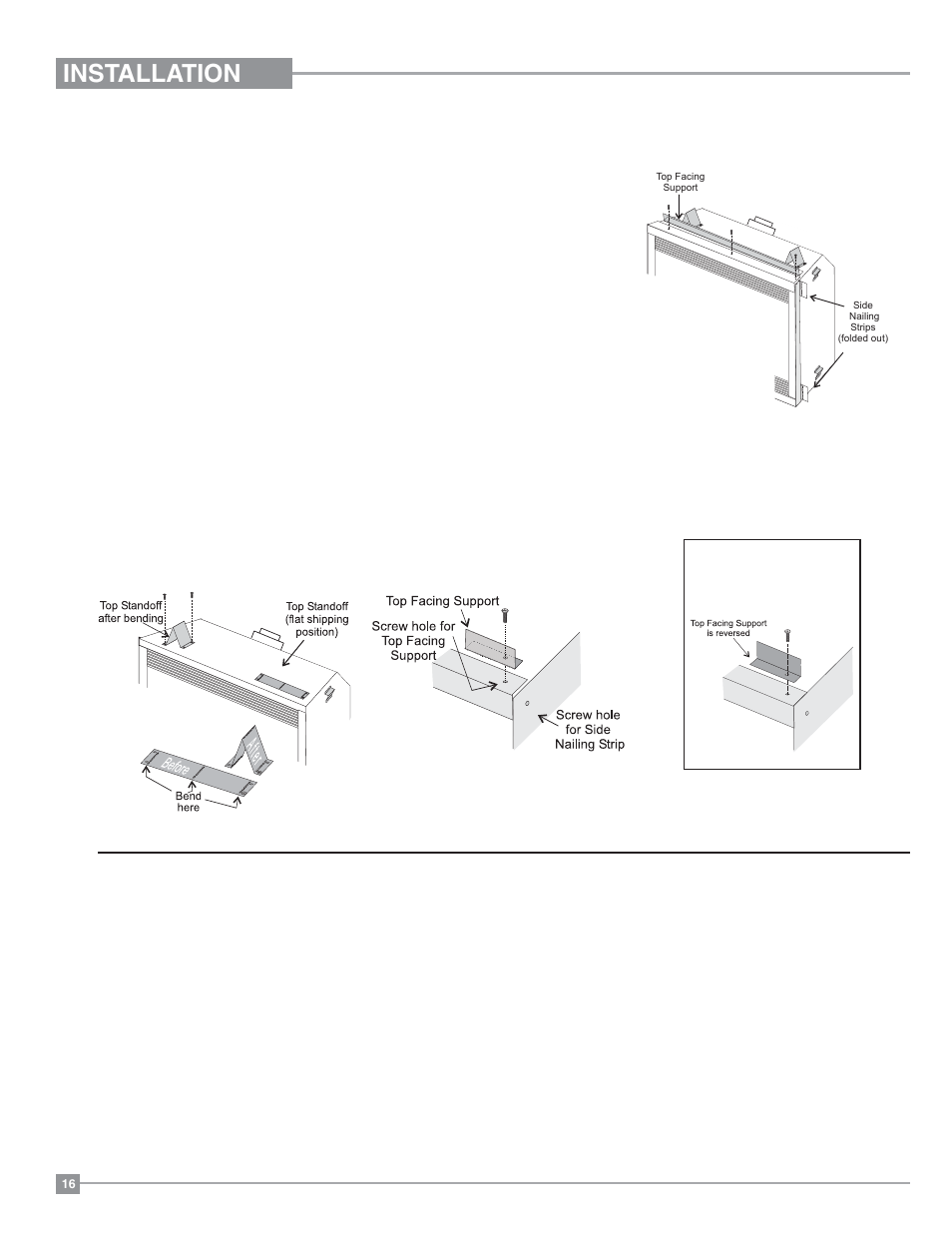 Installation, Unit assembly prior to installation, Venting introduction | Regency Panorama P33 Small Gas Fireplace User Manual | Page 16 / 64