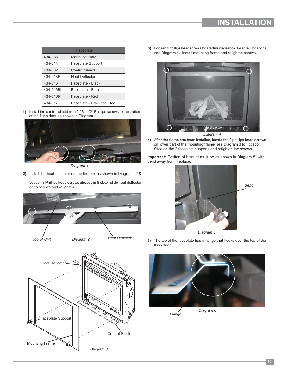 Installation, Contemporary faceplate installation part 3 | Regency Panorama P33 Small Gas Fireplace User Manual | Page 45 / 64