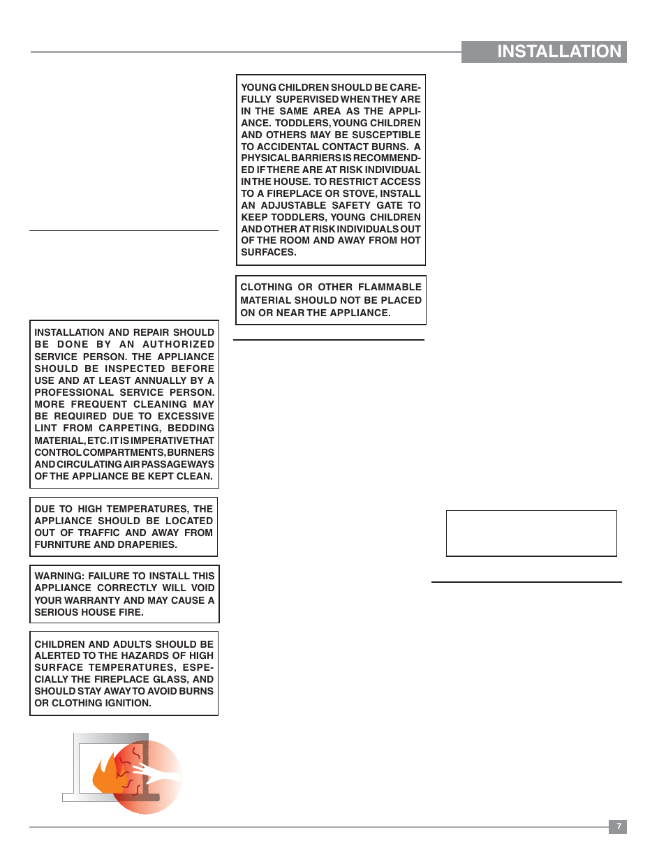 Installation, Important message, Before you start | General safety information, Manufactured mobile home additional requirements | Regency Panorama P33 Small Gas Fireplace User Manual | Page 7 / 64