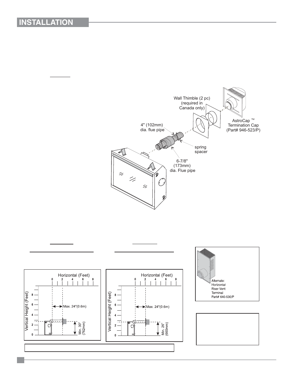 Installation, Regency, Direct vent flex system | Regency Panorama P33CE Small Gas Fireplace User Manual | Page 18 / 56