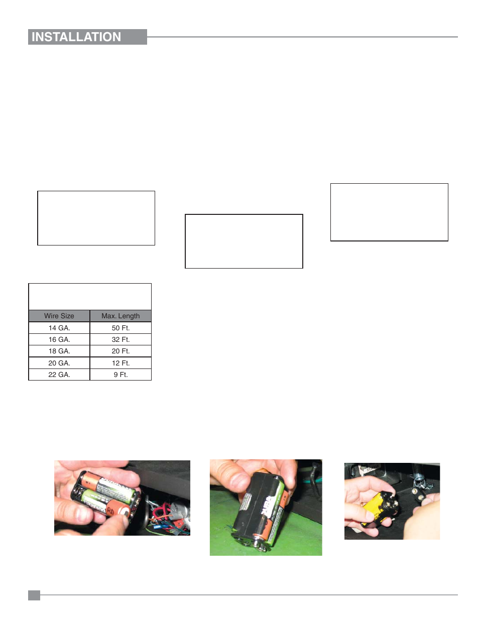 Installation, Optional wall switch, Optional wall thermostat | Optional remote control, Battery installation | Regency Panorama P33CE Small Gas Fireplace User Manual | Page 42 / 56